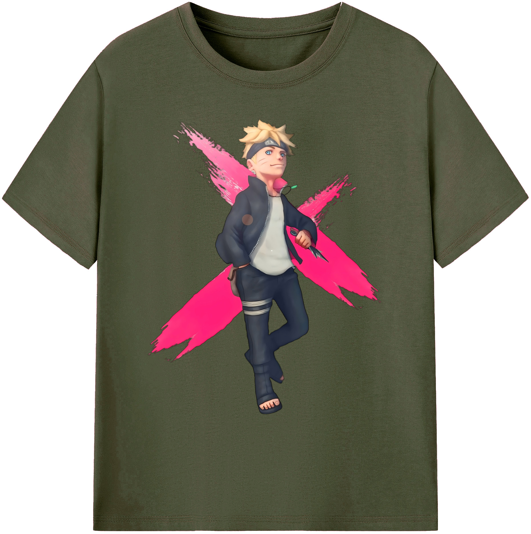 （画像用） NARUTO -ナルト- うずまき ボルト Uzumaki Boruto 綿100％ メンズ半袖Tシャツ｜肌触りやわらか＆通気性